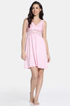 Zivame Lace N Mesh Babydoll - Coral Blush — thumbnail 4